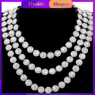 HYAKKI Colar masculino Diamante Hiphop corrente ice Cubana cordão Pulseira ice cravejado Corrente masculino