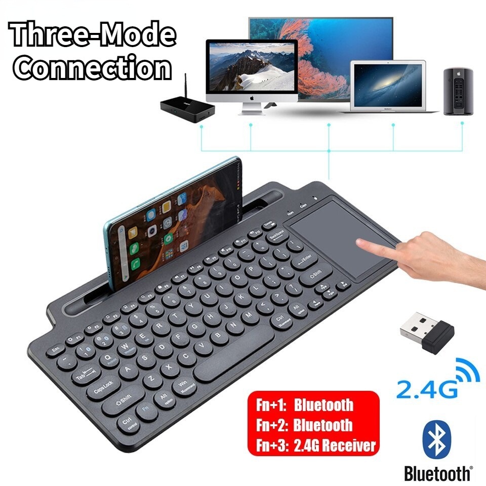 Teclado Sem Fio Bluetooth 2.4G Com Numérico Touchpad Smart Touch Pad Slot Tablet Telefone Computador Slim Para Android Laptop PC TV Box