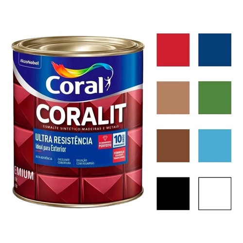 Tinta Esmalte Coralit Madeira e Metais Ultra Resistivo 225ml