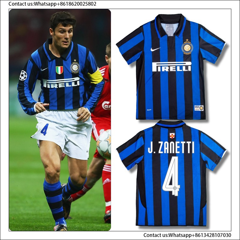 07-08 Inter Milão Camisa De Futebol Clássica Retro Jersey Javier Zanetti 2007/2008 /