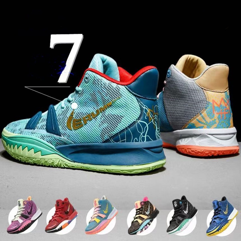 Kyrie 7 Mãe Natureza Pacote Crianças Tênis De Basquete Alta Qualidade Fogo  E Água Masculino Feminino Sapatos Esportivos Com Caixa Tamanho US4 US12 De  $289,64