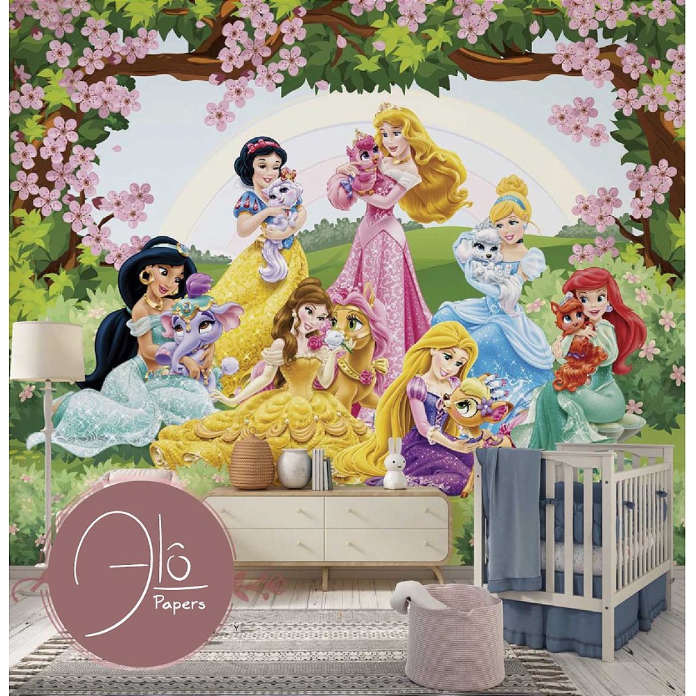 Papel de Parede Princesas da disney AL 7 | Shopee Brasil
