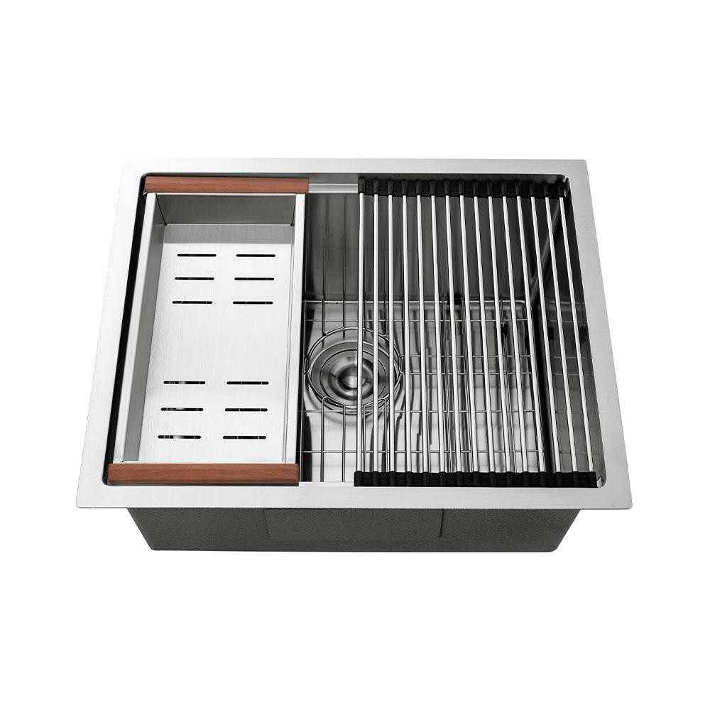 Cuba Para Cozinha Gourmet Aço Inox 304 Workstation Com Acessórios Aruá 58x48 cm Pingoo - Prata