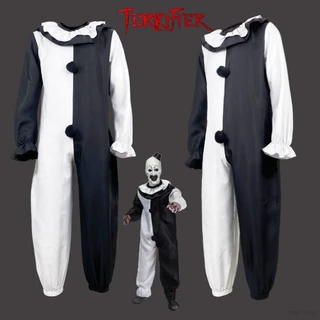 COOL Damien Leqne's Terrifier Clown Cosplay Costume Jumpsuits Para Crianças Adultas Com Máscara Horror Filme Festa De Halloween Novo