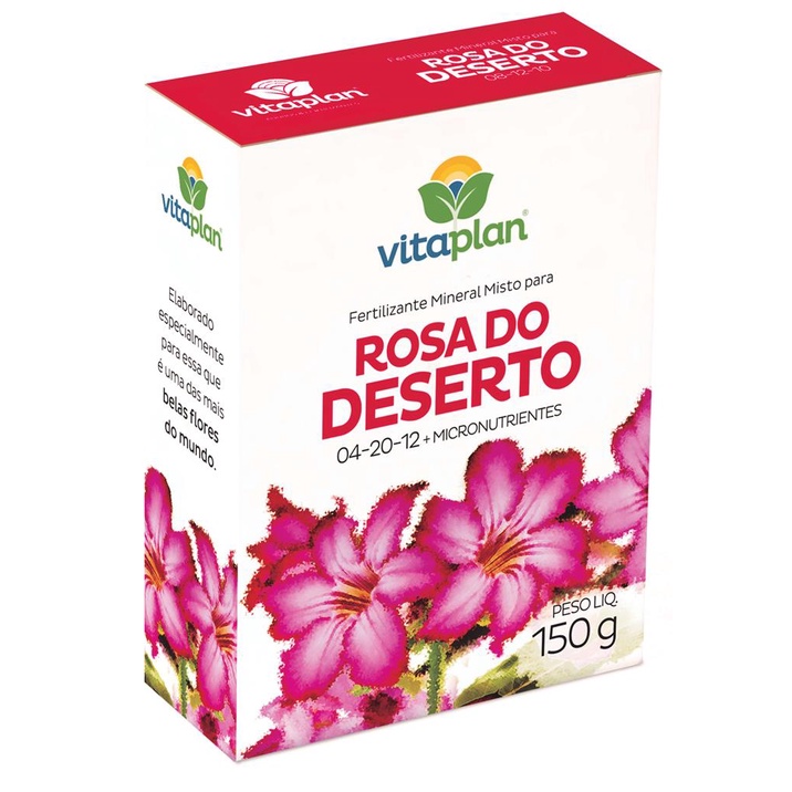 Fertilizante Mineral Rosa Do Deserto 04-20-12 Vitaplan 150g