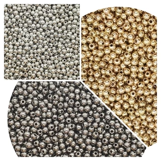 Bola Lisa ABS 4mm 600 Unidades Dourada Grafite Níquel Passante Miçanga Entremeio Bijuteria
