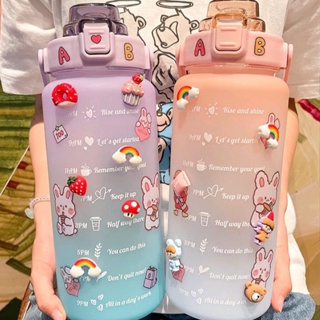 Garrafa de Água com Adesivos 3D Motivacional Squeeze Capacidade  2L  900ML gravar garrafa de água