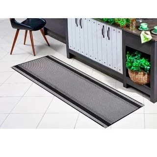 Tapete Pasadeira Sisal 2,30 x 0,66 Cinza Preto Facil Limpar Lancer