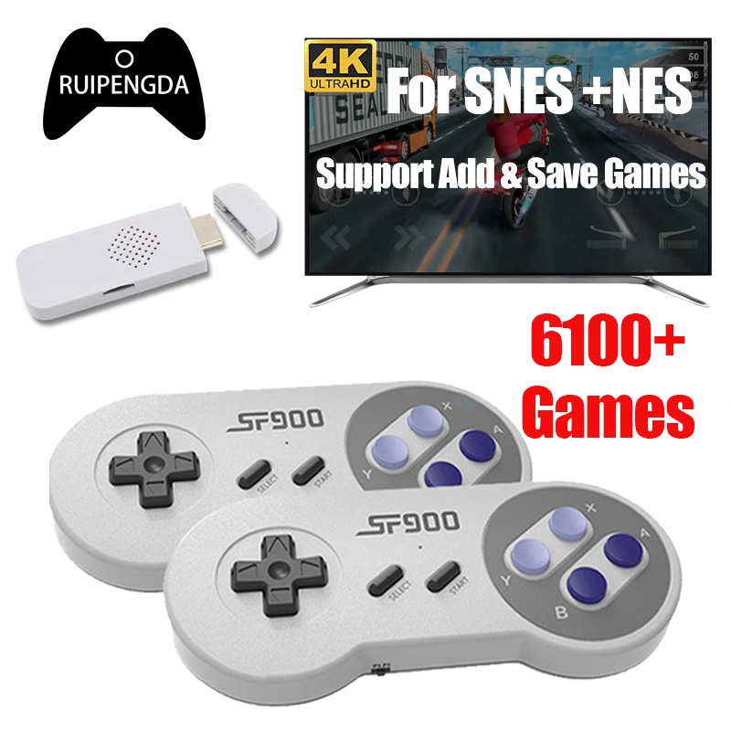 Super Nintendo SF900 Console de Videogame, TV Game Stick, Construído em  6100 + Jogos, Saída HD, Jogador Portátil com Gamepad Sem Fio - AliExpress