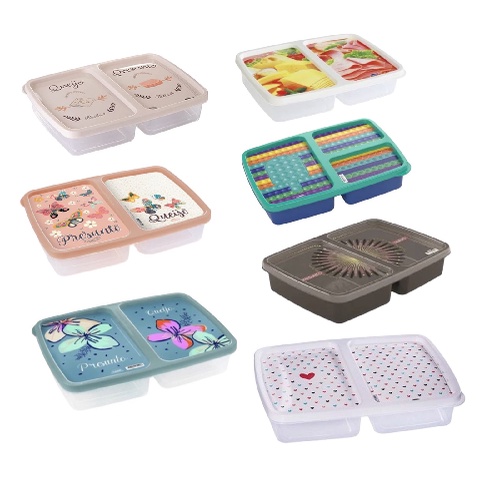 Pote com divisoria Porta Frios Plasutil presunto e queijo mussarela marmita