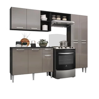 Cozinha Compacta com Armário e Balcão Pequim Up Multimóveis V2999