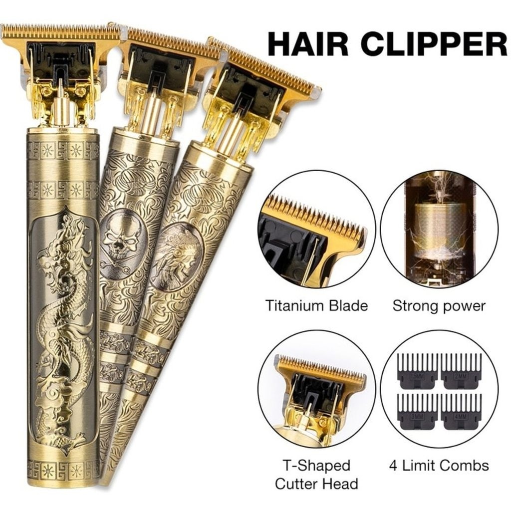 Máquina De Cortar Cabelo Para Barba Masculina Designer Aleatório Elétrico Profissional Enviar estilos aleatórios Ming