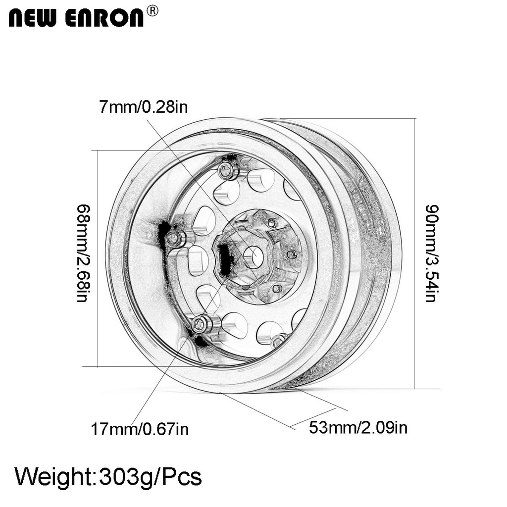 Pc Alum Nio Beadlock Roda Hub Rc Jantes Para Rc Carro Axial