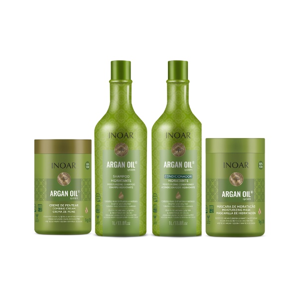 Kit Completo Argan Oil System 4 Produtos 1L - Inoar | Shopee Brasil