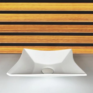 CUBA DE VIDRO QUADRADA 35CM BRANCO FOSCO