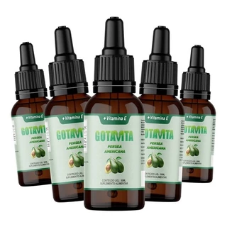 5 Frascos Gotavita Original Óleo De Abacate 30ml