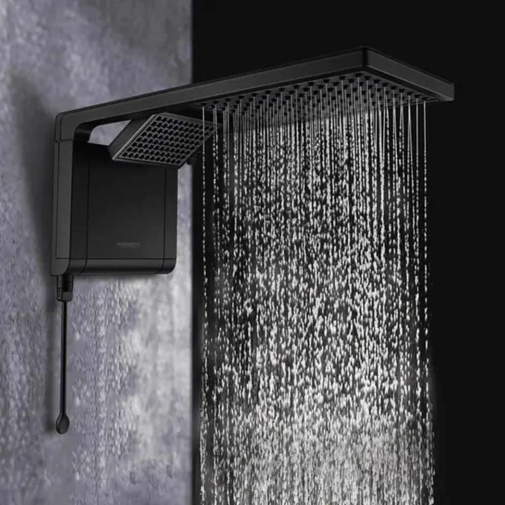 Chuveiro Eletrônico Ducha Acqua Duo Ultra Preto Fosco 220V 7800w Lorenzetti