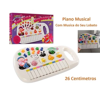 Brinquedo piano com música e som dos animais fazendinha