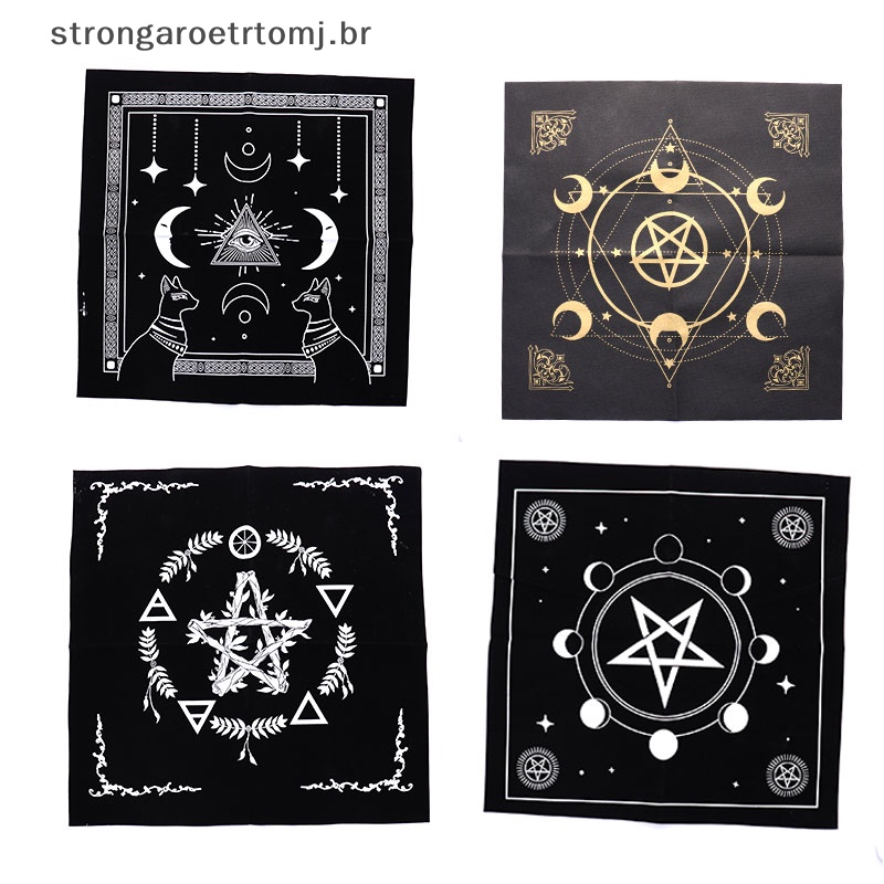 Aroetrtomj Tarôs Toalha De Mesa Pentagramas De Lua Tripla Pano De Altar Pagão Flanela Cloth .