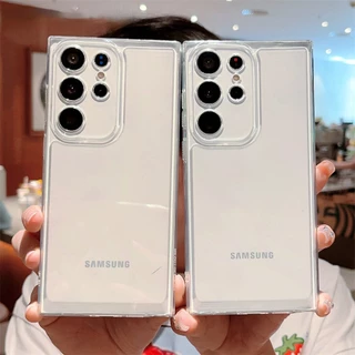 Estojo Transparente De Luxo Para Samsung Galaxy S24 S23 Ultra S22 Plus S21 S20 FE Nota 20 A54 A34 A14 A53 A52 A24 A13 5G Capa Macia