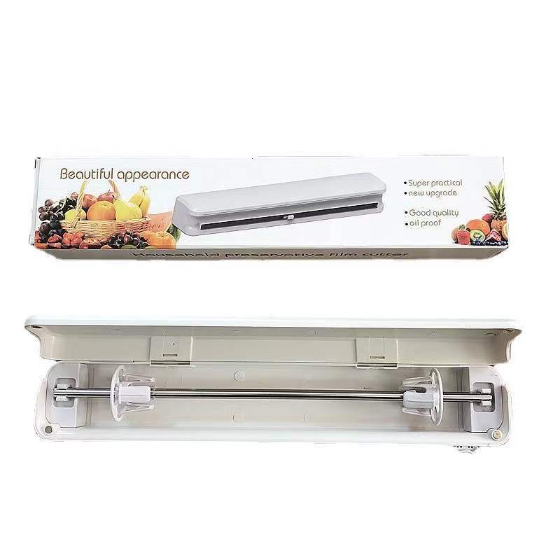Suporte Plastico Filme Cozinha Embalar Alimentos Cortador De Plástico Filme