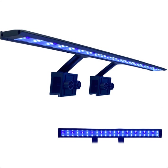 Luminária 14W 55cm BIVOLT 88 Leds Branco e Azul T-550 Para Aquários Soma