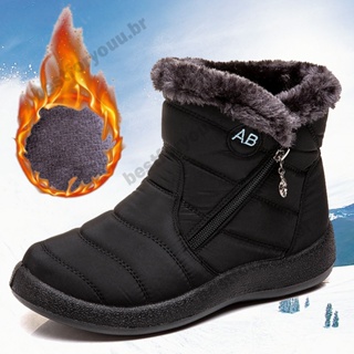 POPULAR Bota Feminina Impermeável De Neve/Inverno/Casual/Leve/Tornozelo