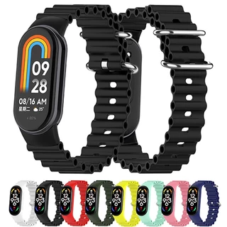 Pulseira De Substituição De Pulso Ocean Soft Silicone Strap Para Xiaomi Mi Band 8 Smartwatch Miband 8 Sport