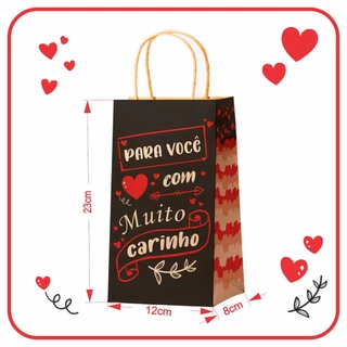 Sacola Kraft Mini para Presente - 50 Unidades - 12x8x23 (MC)