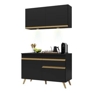 Armário de Cozinha Compacta 120cm com Leds Veneza Up Multimóveis V2012
