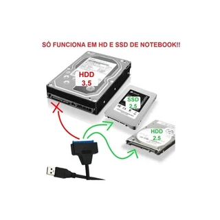 Cabo Adaptador Conversor Ssd Hd Sata 2.5 Para Usb 2.0