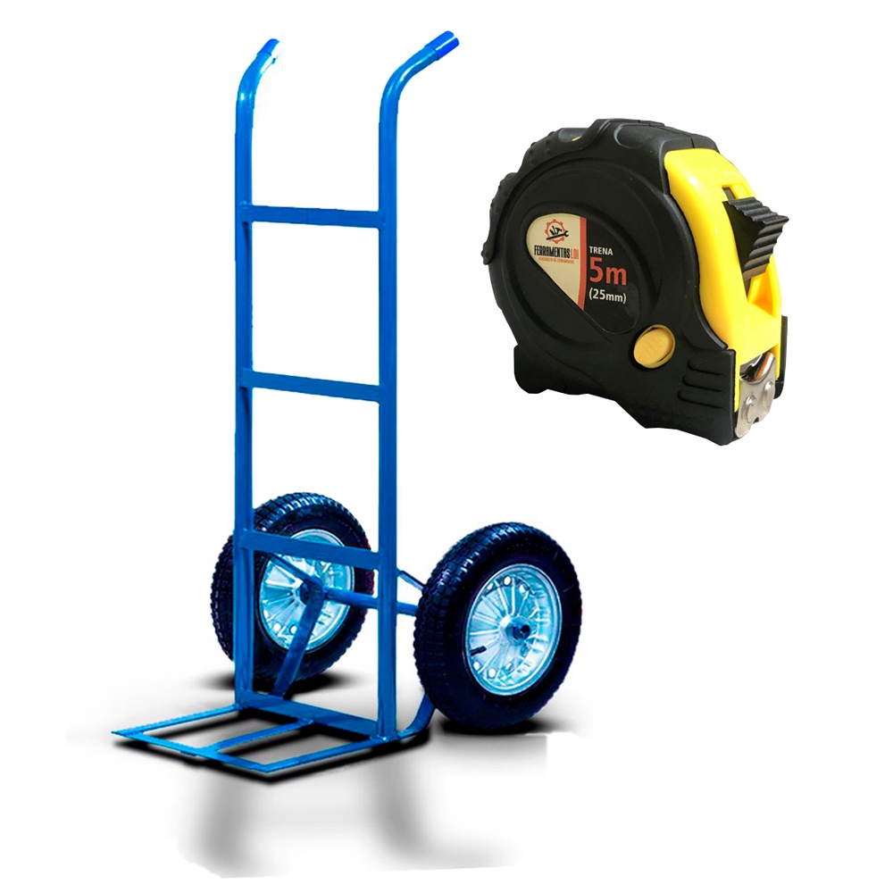 Carrinho Carro Armazém Para Cargas 150kg Metalosa + Trena 5 Metros ...