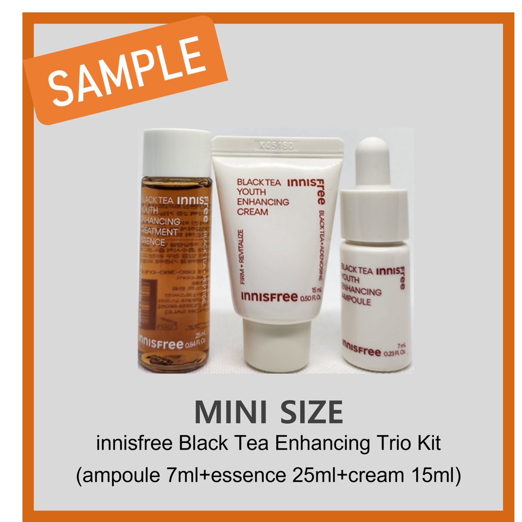 innisfree [Amostra] Kit Trio De Melhoria Do Chá Preto Sem Fio / [SAMPLE] innisfree Black Tea Enhancing Trio Kit(ampoule 7ml+essence 25ml+cream 15ml) #42