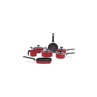 Jogo De Panelas Brinox Ceramic Life Preserve 7 Peças Vermelho