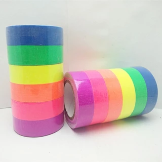 Fita de algodão fluorescente Neon Gaffer Party Decoration Tape Safety Warning Stickers UV Tape Wedding Home Decorations
