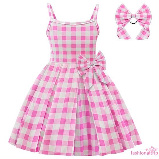 Cosplay Para Barbie Suspender Princesa Vestido Rosa Vestido