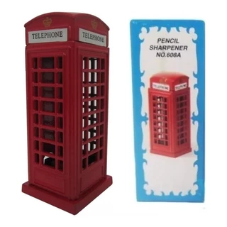 Miniatura De Metal Apontador De Lápis Cabine Telefônica 608A