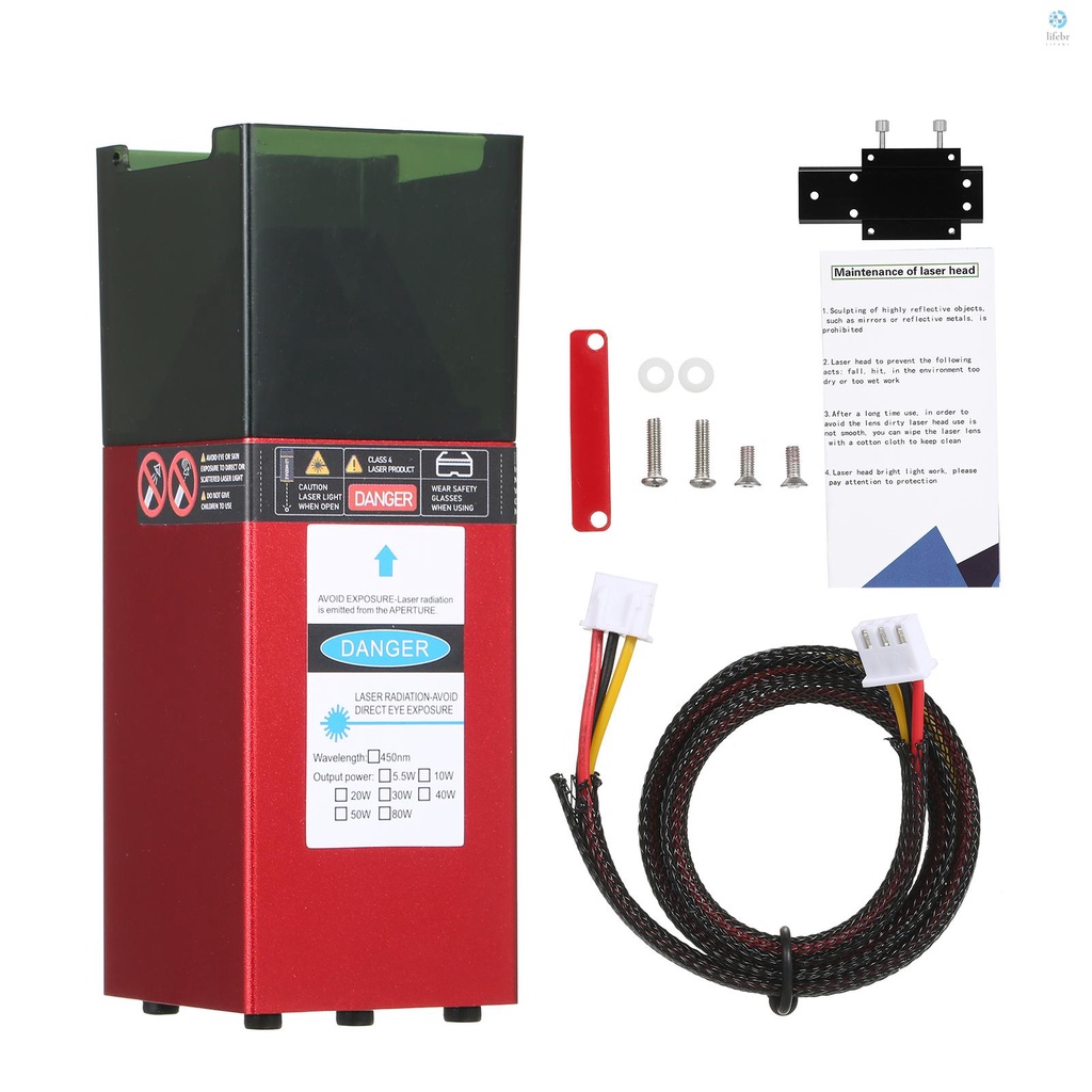 Módulo Laser De 450nm 80W Cabeçote De Gravação A Comprimento Focal Fixo Alta Velocidade Impressora 3D Roteador CNC La B3.24A