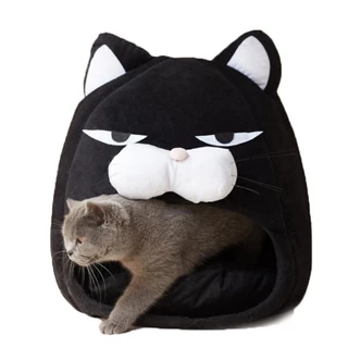 Nova Casa Dobrável Para Gatos Cama Fechada Macia Fecha