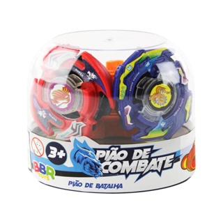 Pião de Combate Vermelho e Azul - BBR Toys