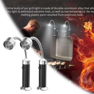 2pcs Churrasqueiras Para Churrasco Ao Ar Livre Led Flexíveis Ajustáveis 360 Graus Resistente Calor Lanterna De Lâmpadas Gooseneck