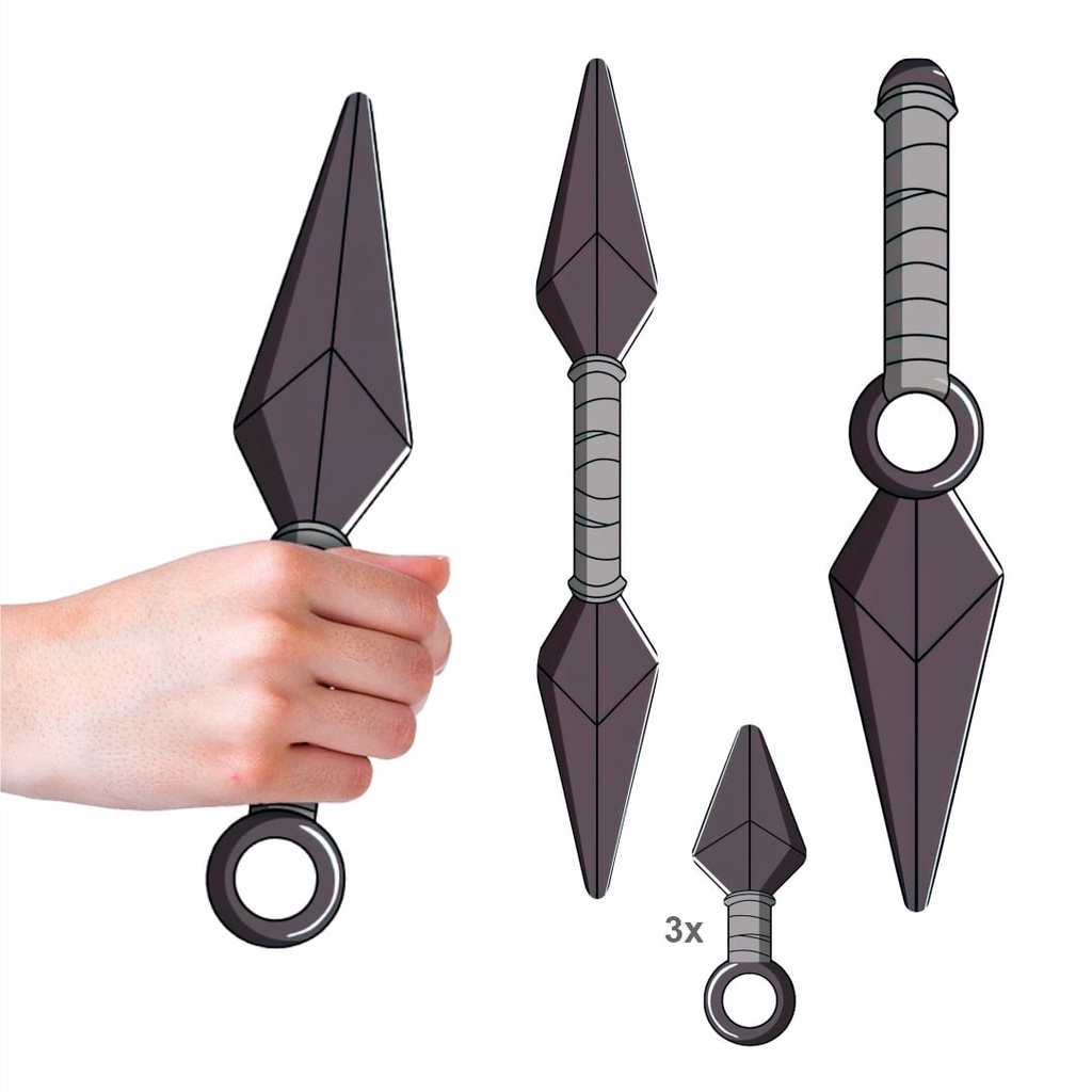 Kit Kunai Dupla e Arremesso Naruto Ninja MDF Shopee Brasil
