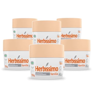 Kit Desodorante Creme Antitranspirante Vanilla Herbissimo 55G com 6 unidades
