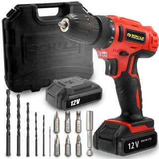 Parafusadeira Furadeira 12v Bivolt Com Brocas Bits - Schulz