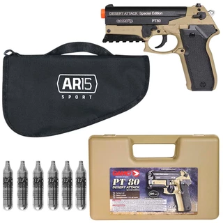 Pistola Airsoft Pressão Gamo Pt80 Desert 4.5+Tático 04