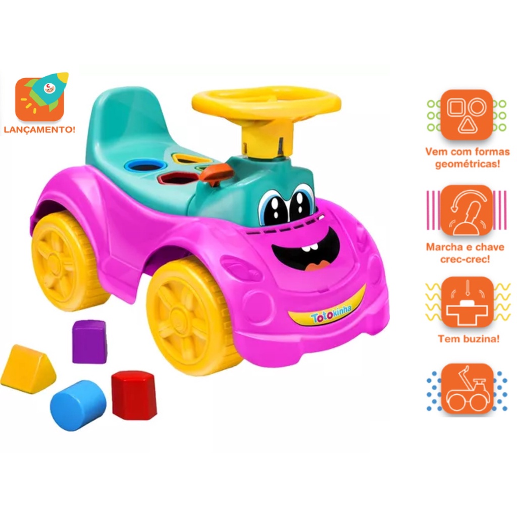 Motoca Totoca Carrinho Moto Infantil Menina Passeio Rosa Calesita Triciclo  Overlar: Produtos para sua casa, móveis, tecnologia, brinquedos e  eletrodomésticos