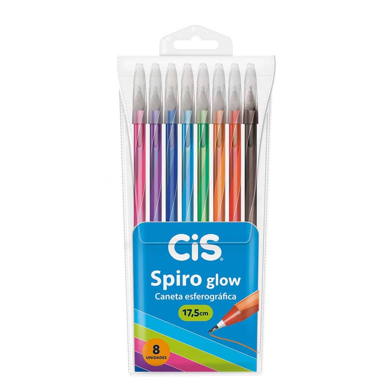 Caneta Spiro Clean e Spiro Glow Sortidas Com 8 - Cis | Shopee Brasil