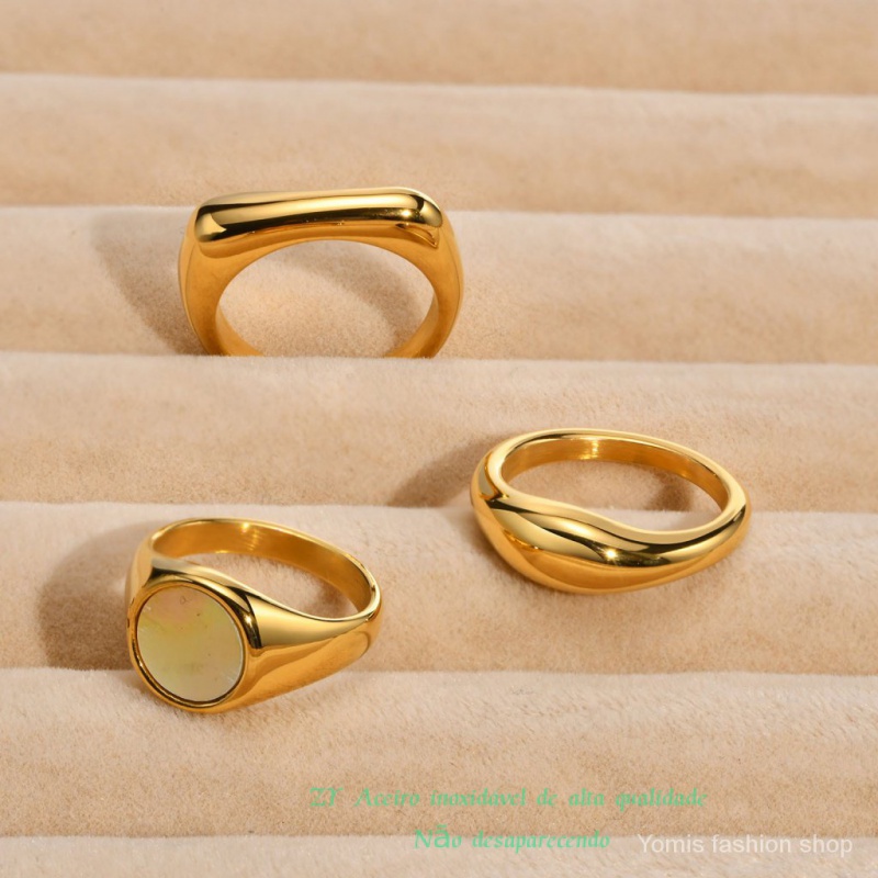 Anéis De Casal De Ouro Inoxidável , Jóias Personalizadas Com Banho Não Desbotado