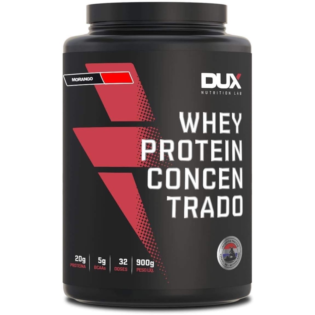 Whey Protein Concentrado Morango de 900g Dux Nutrition
