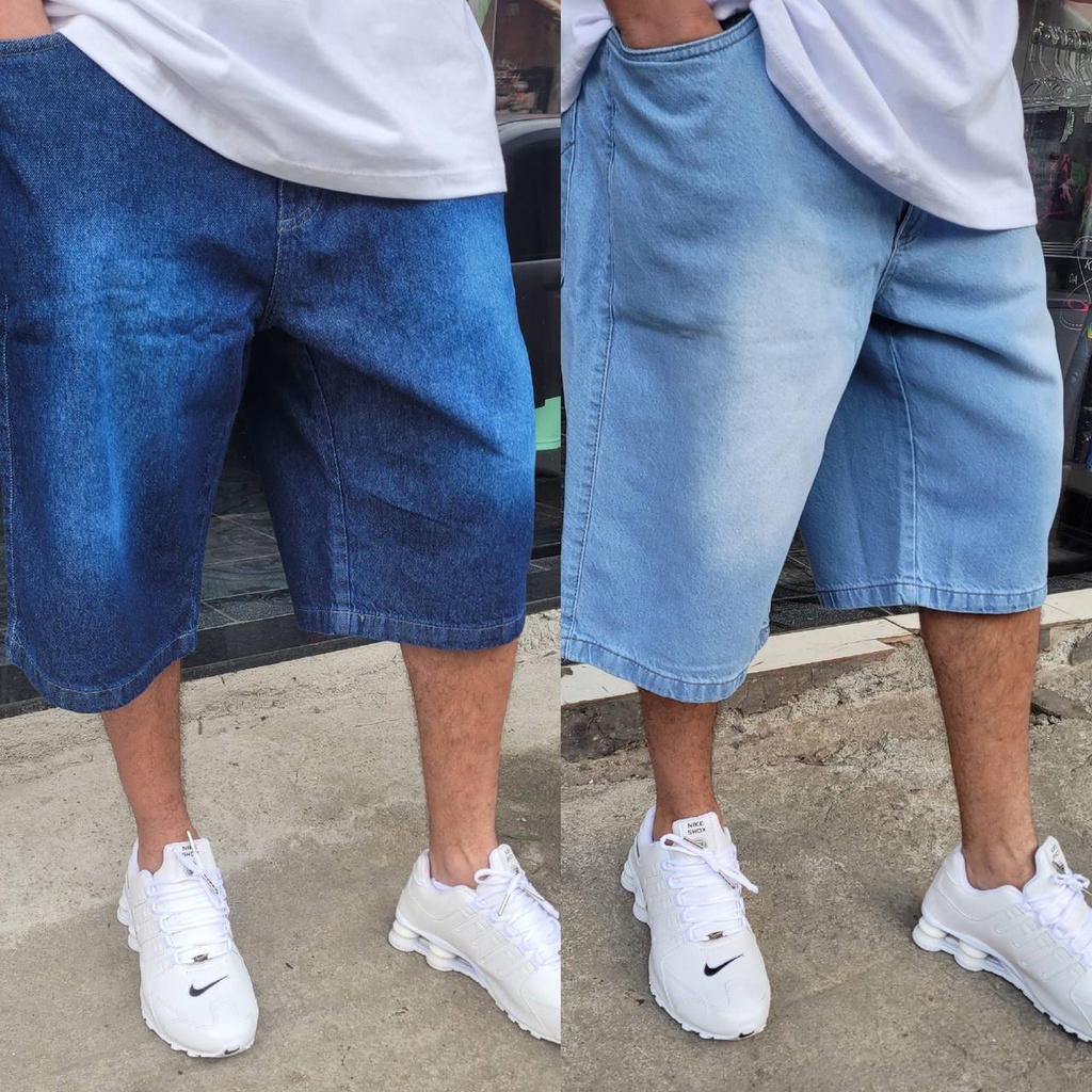 Bermuda jeans balão masculina dazzling 100% jeans original | Shopee Brasil